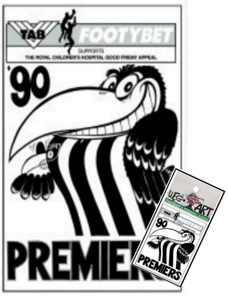 Collingwood 1990 Reprint GrandFinal Poster & Free 1990 Prem Card